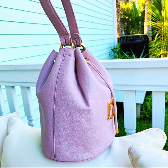 Furla Corona Drawstring Bucket Bag EUC - Picture 5 of 13